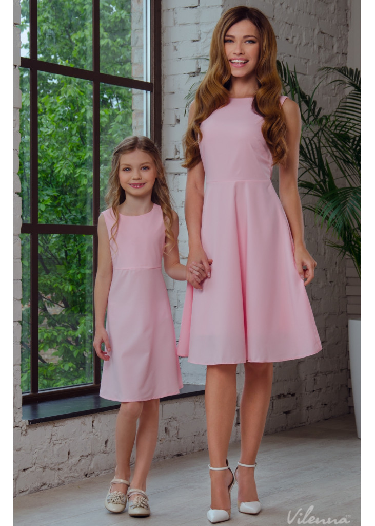 Сукня для дівчинки з потаємною блискавкою та оригінальними зав'язками на спині • колір: рожевий • інтернет магазин • vilenna • ф