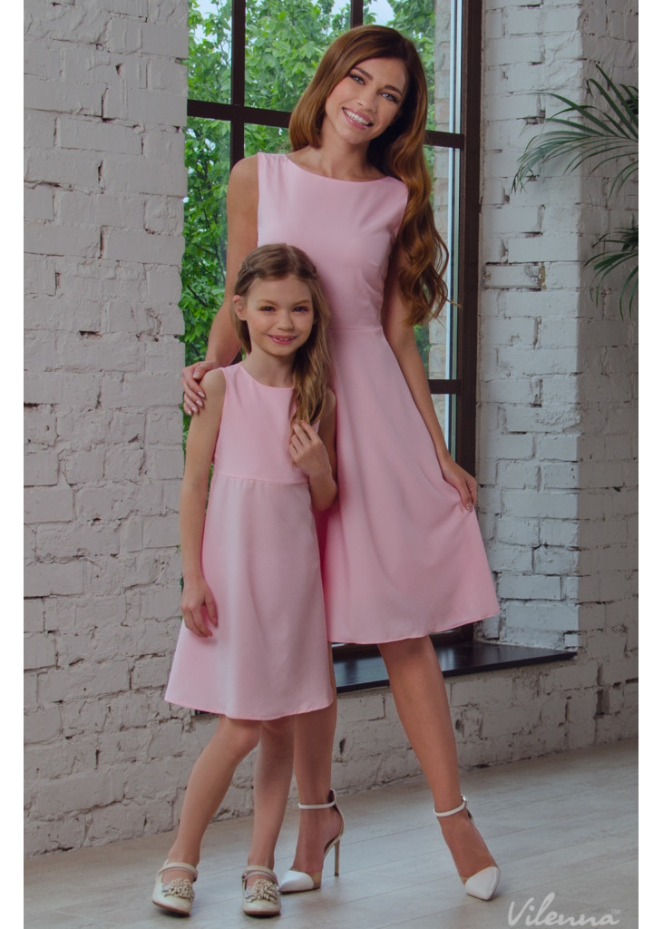 Сукня для дівчинки з потаємною блискавкою та оригінальними зав'язками на спині • колір: рожевий • інтернет магазин • vilenna • з