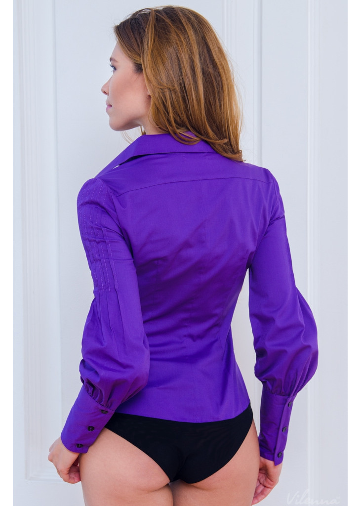 Блуза (боді) оригінальними пишними рукавами • колір: фіолетовий • інтернет магазин • vilenna • інший вид 5